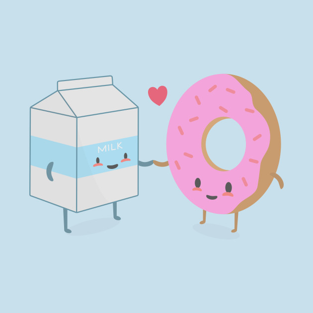 Disover True love | Donut and Milk - Foodie - T-Shirt