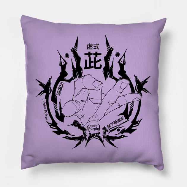 Anime sign language Puple Pillow by q10mark