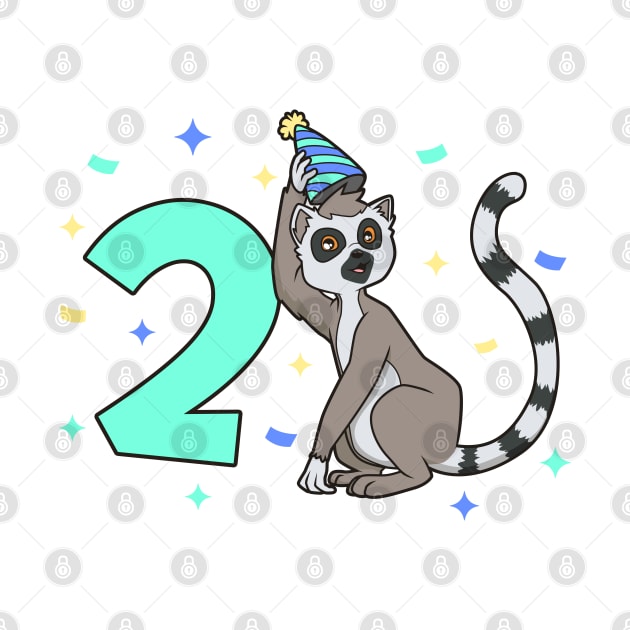I am 2 with lemur - kids birthday 2 years old by Modern Medieval Design