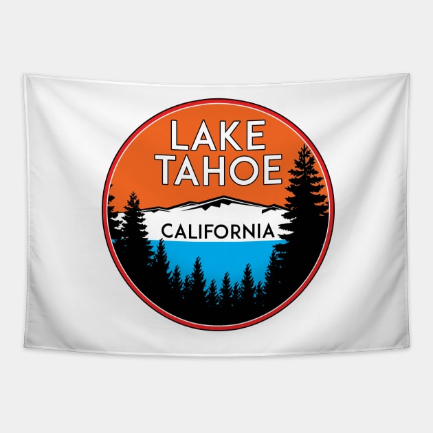 LAKE TAHOE CALIFORNIA REPUBLIC SKIING SKI LAKE BOAT BOATING BEAR SNOWBOARD Tapestry by heybert00