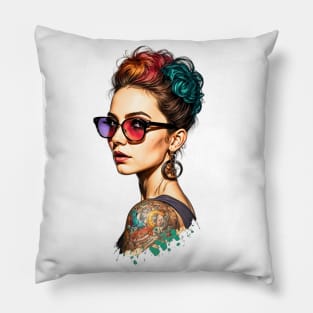 Captivative Inked Lady Pillow