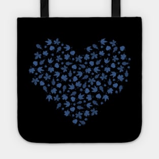 Autumn leaves heart Blue version Tote