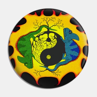 Yin and Yang Chameleon Pin