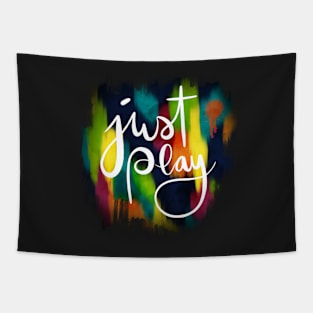 Just play lettering with abstract paint drips and brush marks Tapestry