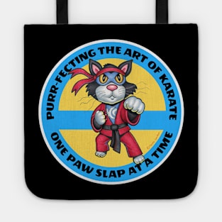 Cute Funny Karate Cat in Karate Suit Tote