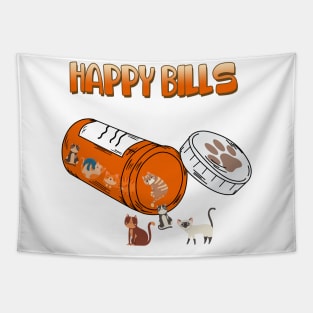 Happy Pills Cat,Miniature Cat Owner, Cat Lover Tapestry