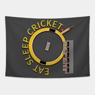 Eat sleep cricket repeat Tapestry