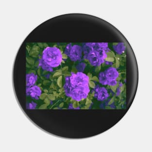 Purple Roses Impressionism Pin