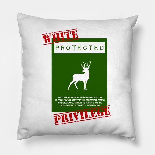 White and Albino Deer Privilege Pillow by Fallow&Roe