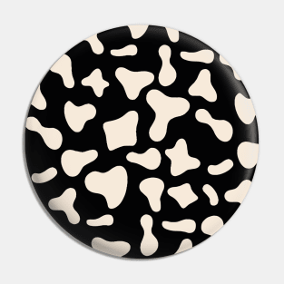 Milk Dairy Cow Print Pattern on Black Background Pin