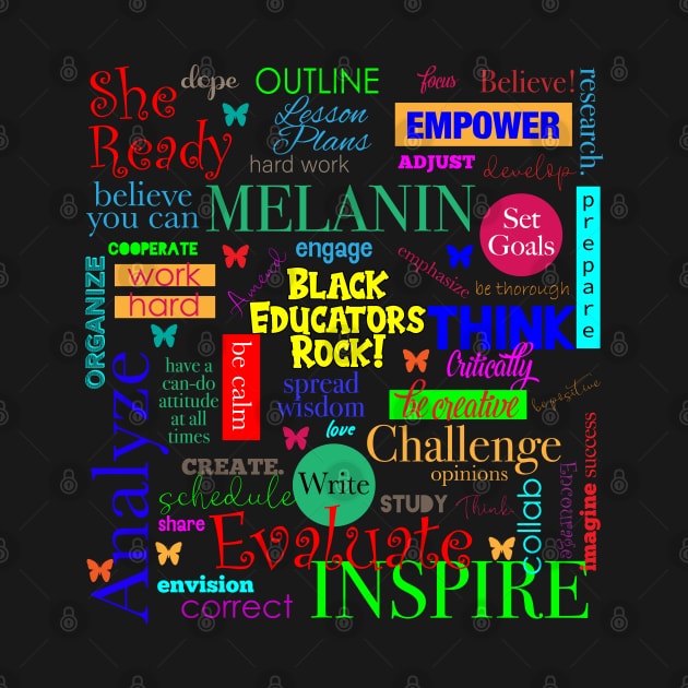 Black Educators Rock African American Teacher / Educator Pattern by blackartmattersshop