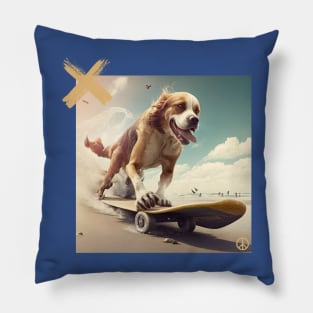 Skateboarding Pup Pillow