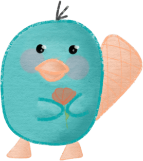 Cute platypus flower design Magnet