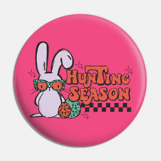 Bunny Gift - Happy Easter - Retro Aesthetic Mom Easter Gift - Gift for Her Pin by puddinthreads