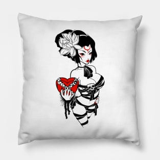 Girl with a heart-shaped box Pillow