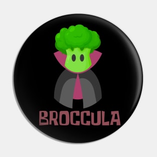 Count Broccula Funny Broccoli Pin