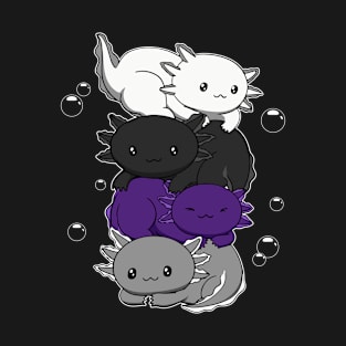 Demisexual Flag Axolotl Pile Kawaii Demisexual Pride LGBTQ Gift T-Shirt