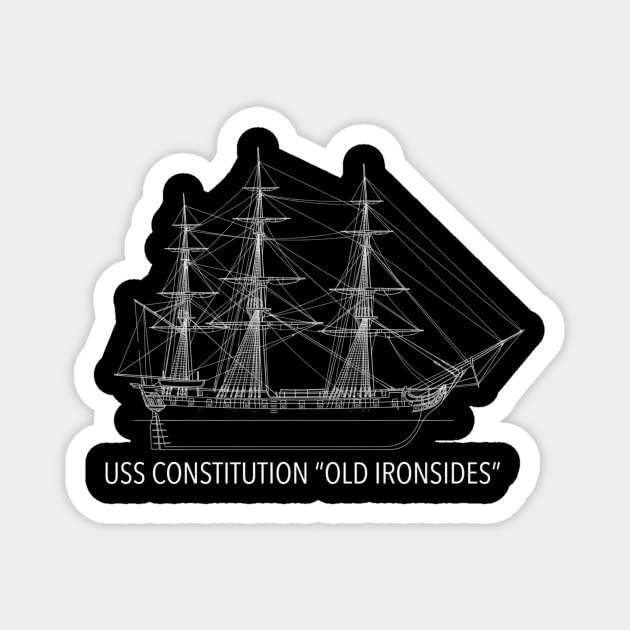 USS Constitution Old Ironsides: Naval History Enthusiasts Magnet by ArtistTee ⭐⭐⭐⭐⭐