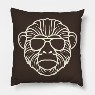 Lineart Cool Ape Wearing Sunglasses Pillow