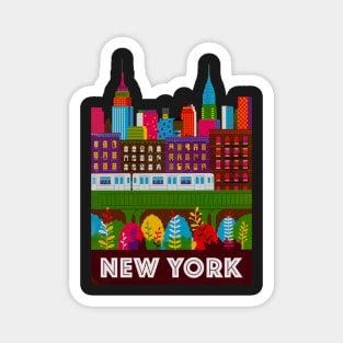 Vintage Style NYC Skyline Magnet