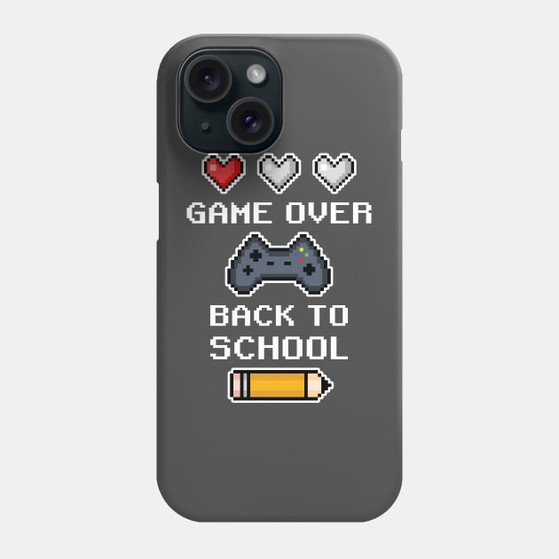 Game Over, Back to School Phone Case by Meows and Makes