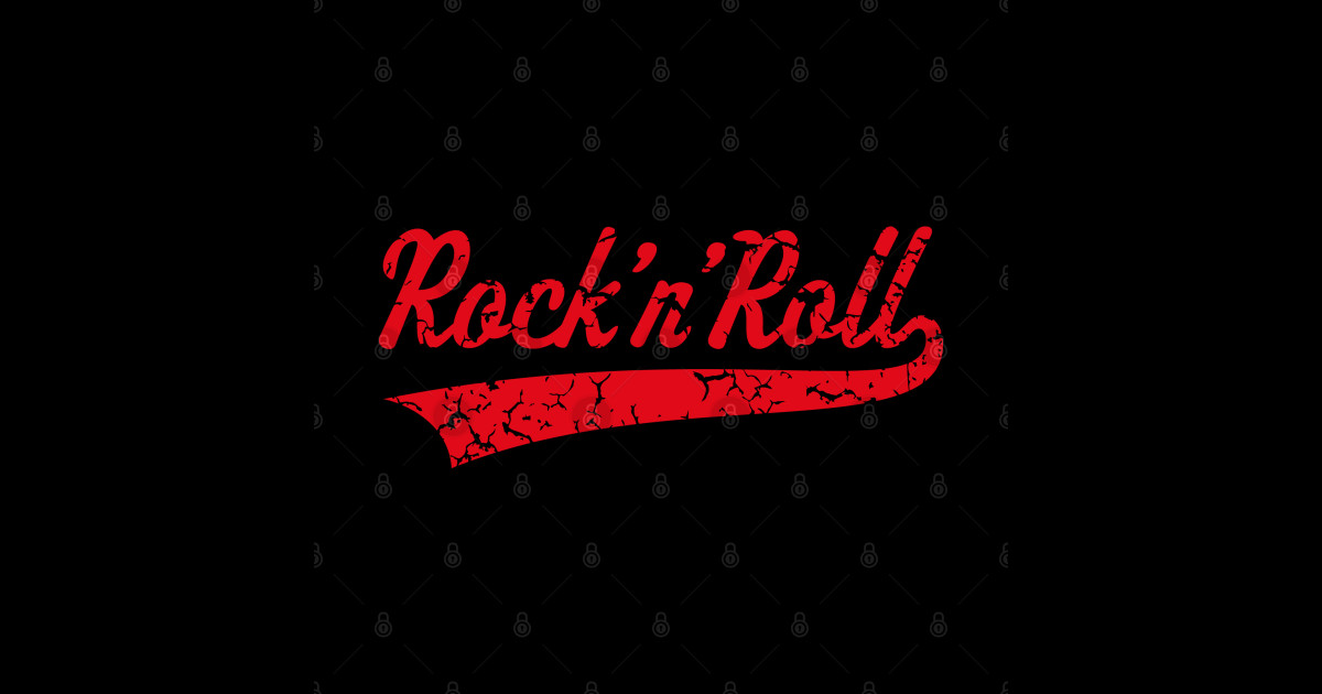 Rock 'n' Roll Vintage Red - Rock - Pegatina | TeePublic MX