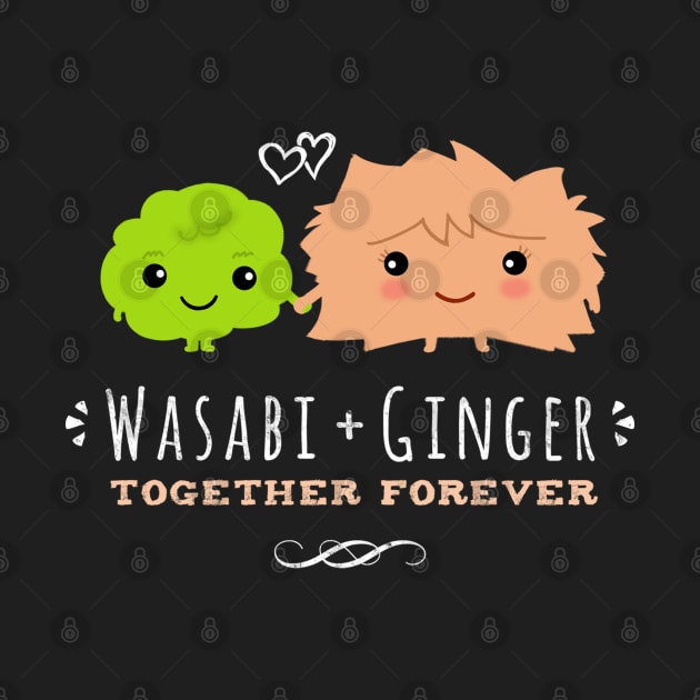 Wasabi and Ginger Together Forever Kawaii Best Friends by Coffee Squirrel