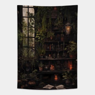 botanical vintage library Tapestry