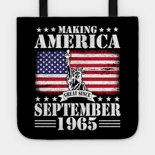 Happy Birthday To Me You Making America Great Since September 1965 55 Years Old Tote