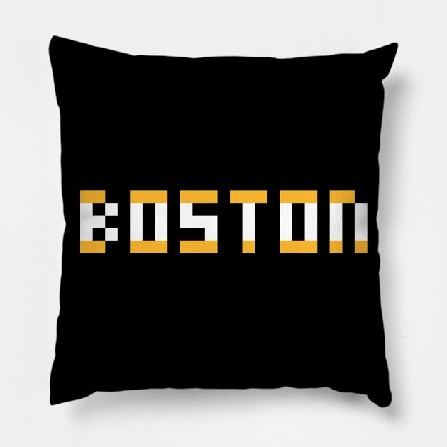 Pixel Hockey City Boston 2017 v2 Pillow by gkillerb