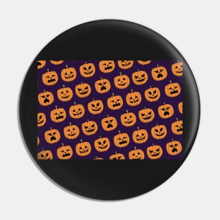 Pumpkin Pattern, Jack O' Lantern, Halloween Design Vector Artwork Pin