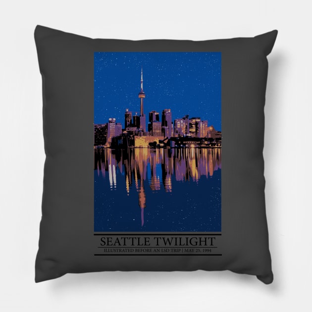 Seattle Twilight? Pillow by kentucky_boiled_chicken_filet