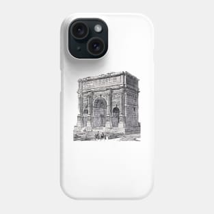 Art drawing of a Roman triumphal arch in Italian lands Phone Case