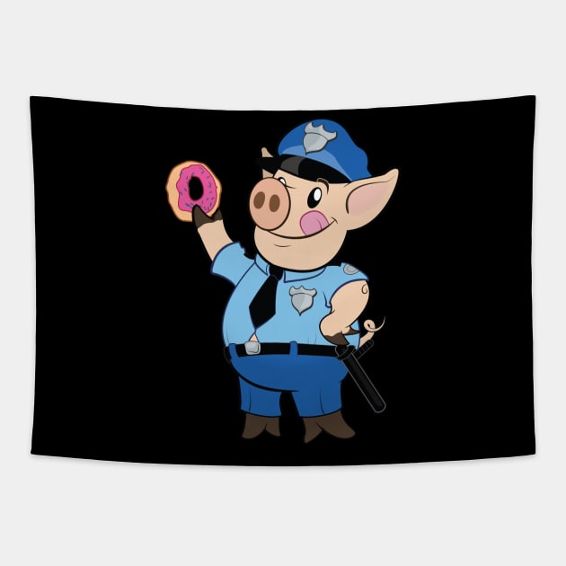 Police Pig Tapestry by Howchie