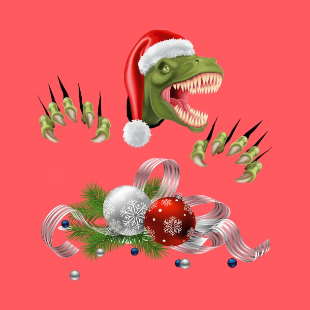 Christmas T-Rex by WorldDinosaurs