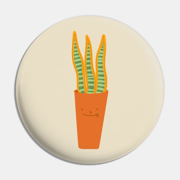 Cute Snake Plant Pin by crankycranium