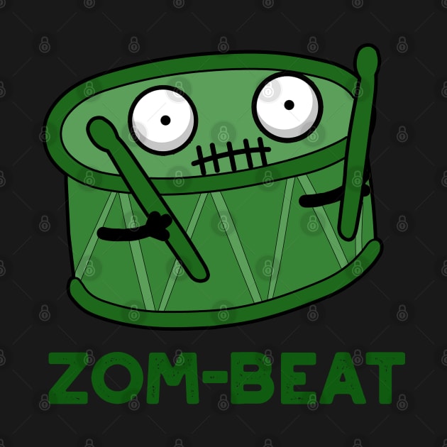 Zom-beat Cute Halloween Zombie Drum Pun by punnybone