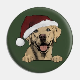 Labrador Retriever with Santa Hat Pin