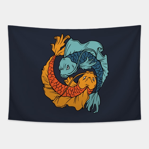 Koi YinYang Tapestry by Verboten