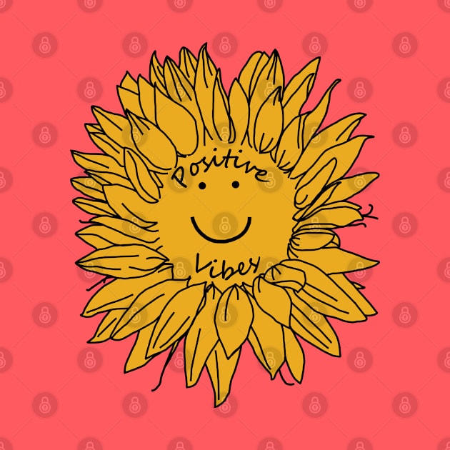 Positive Vibes Sunflower by ellenhenryart