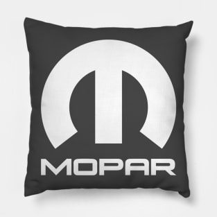 White Mopar Logo Pillow