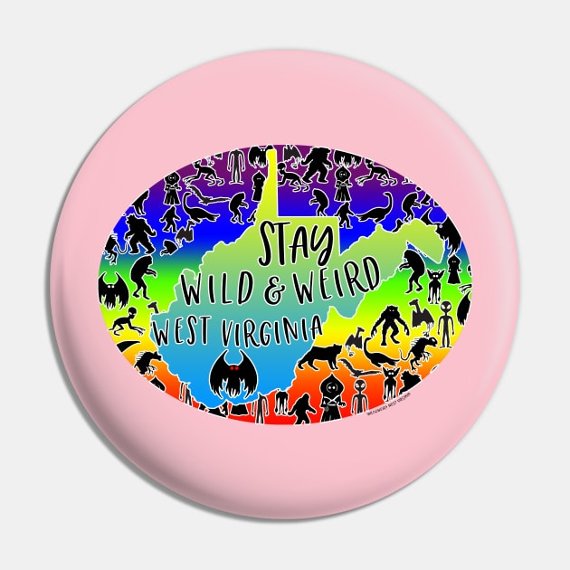 Stay Wild & Weird Cryptid Collage (Limited edition) Pin by theartofron