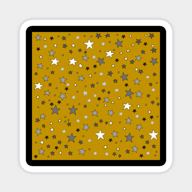 Stars In A Sea of Dijon Yellow Outlined in Black Magnet by Neil Feigeles