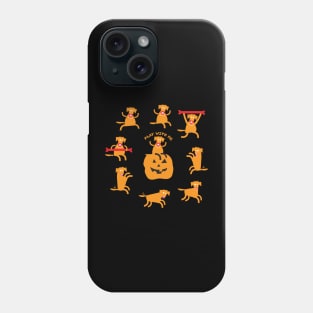 Halloween with Black Dogs Phone Case