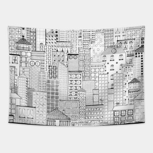 City Doodle Day Tapestry