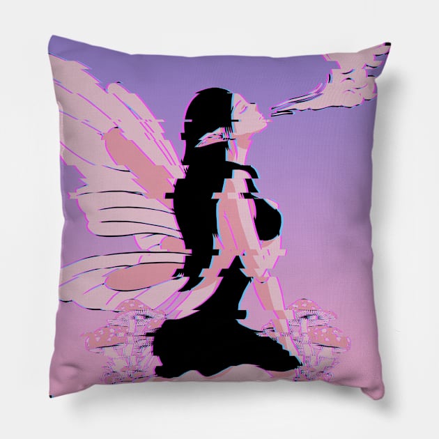 Fairycore Aesthetic Fairy Core Game Over Vaporwave Pillow by Alex21