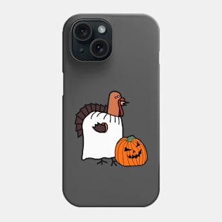Thanksgiving Turkey in Pumpkin Ghost Costume for Halloween Horror Phone Case