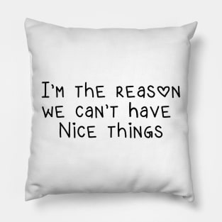 I'm the reason we can't have nice things Pillow