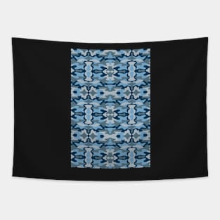 Blue Camouflage Print Tapestry