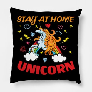 Stay at Home Unicorn Funny Design for Unicorn Lovers Pillow